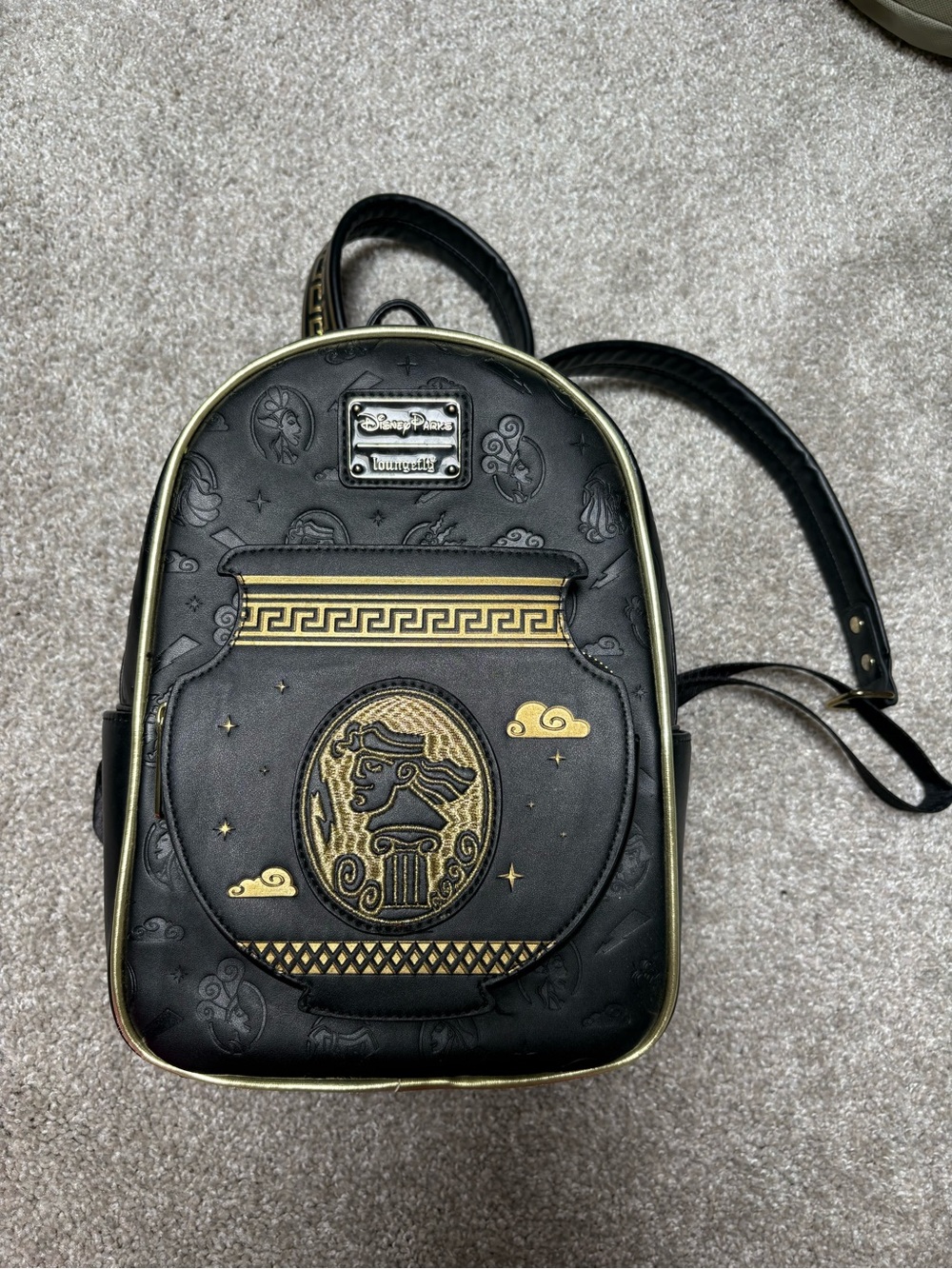 Loungefly Disney Hercules Black & Gold Mini Backpack